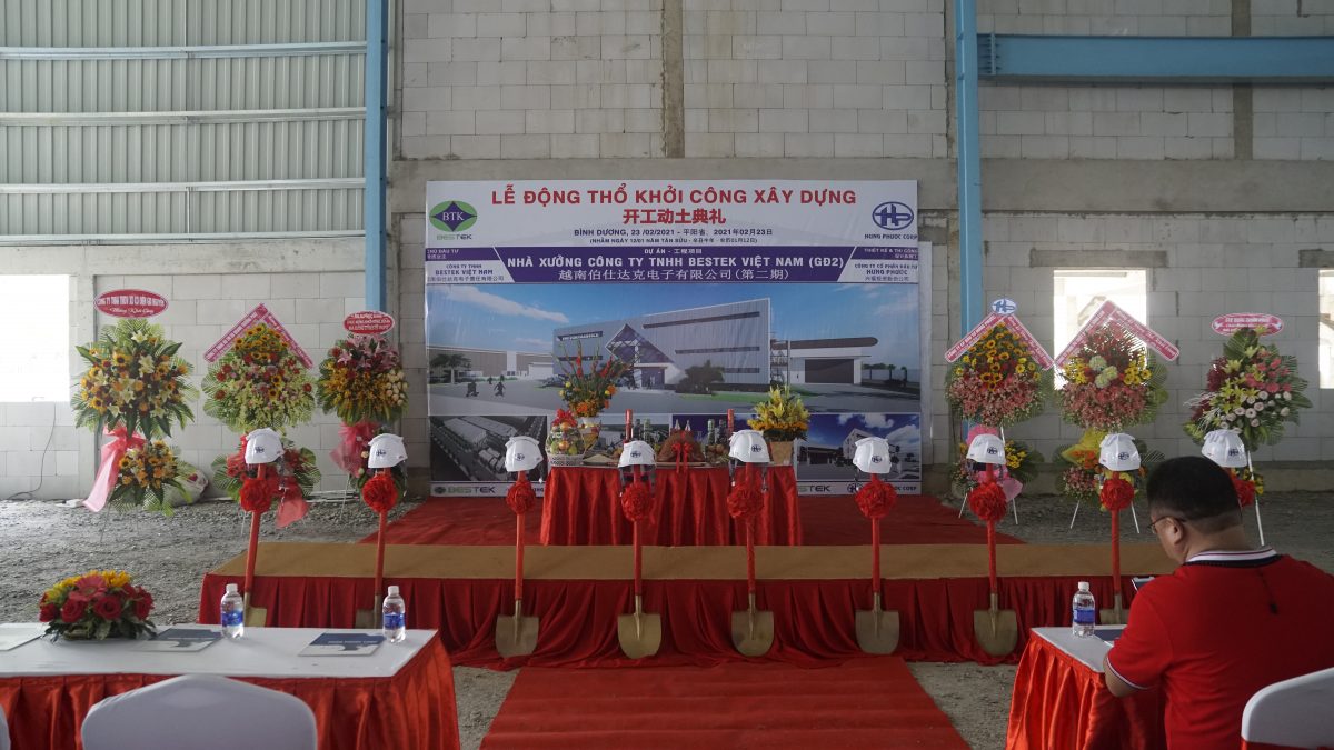 Khởi công dự án nhà xưởng Công ty TNHH Bestek Việt Nam – giai đoạn 2